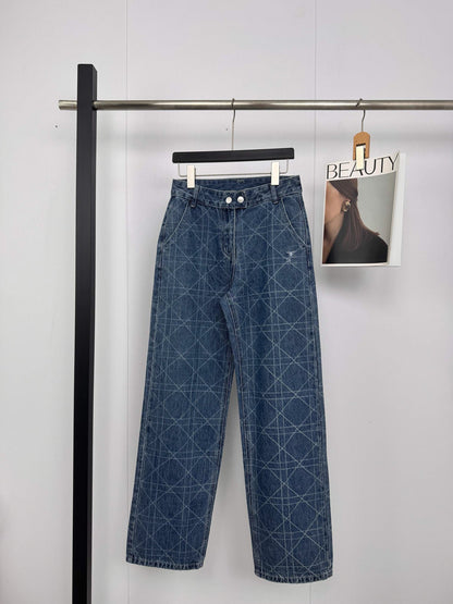 Stylish Glamorous Embroidered Straight Leg Jeans