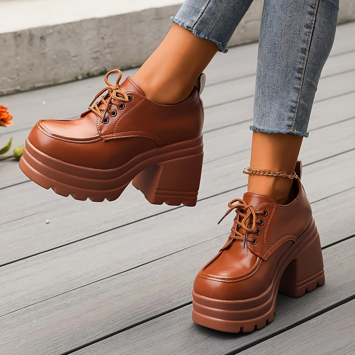 Elevated Block Heel Shoes