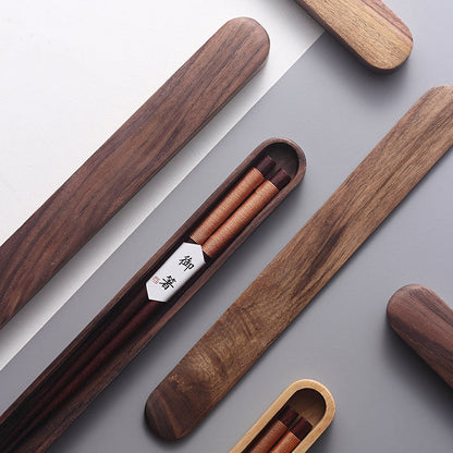 Classic Bamboo Chopstick Set in Wooden Case - OutfitLondon