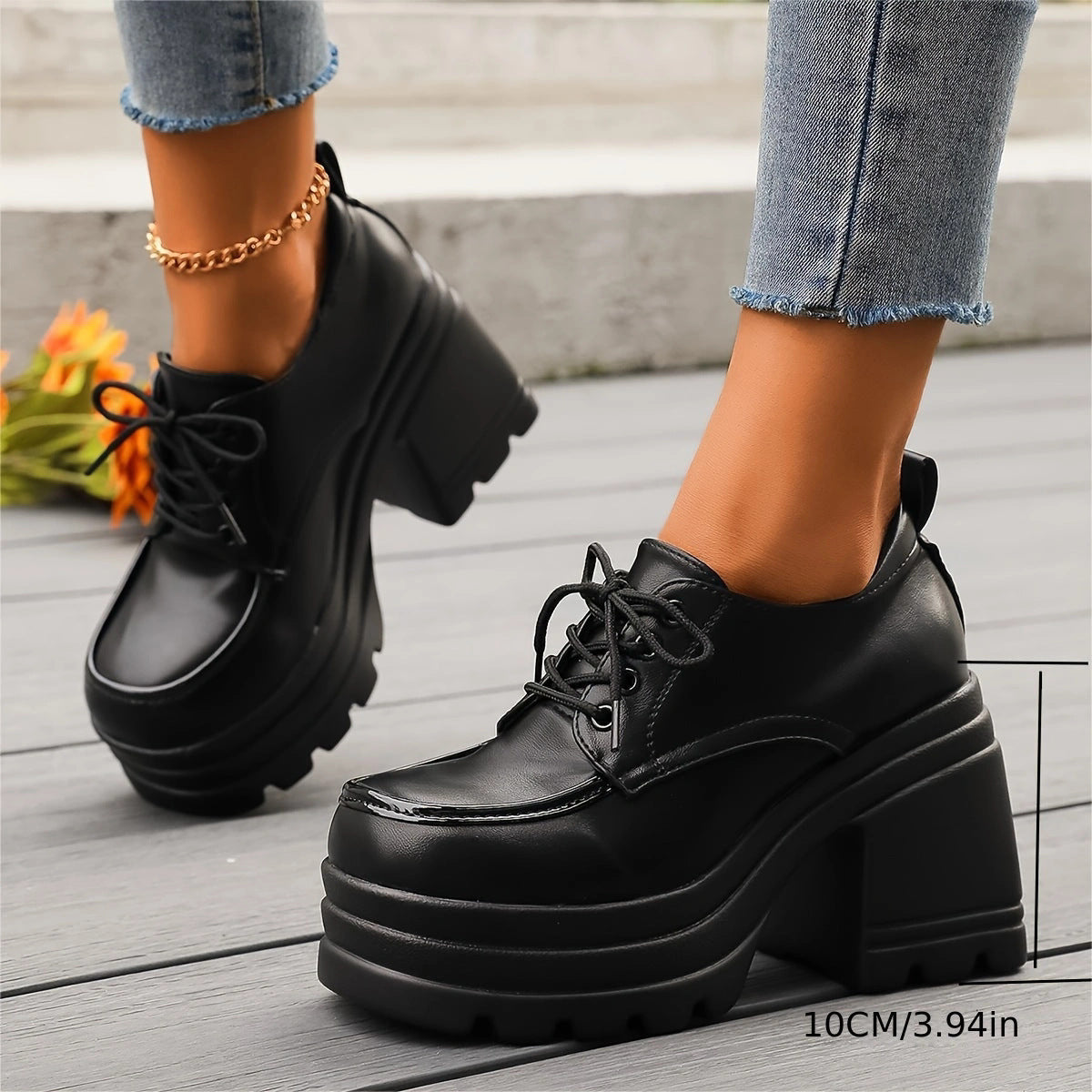 Elevated Block Heel Shoes