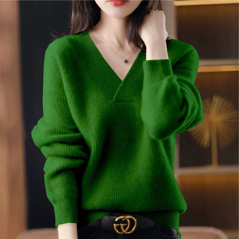 Soft V-Neck Long Sleeve Women's Sweater