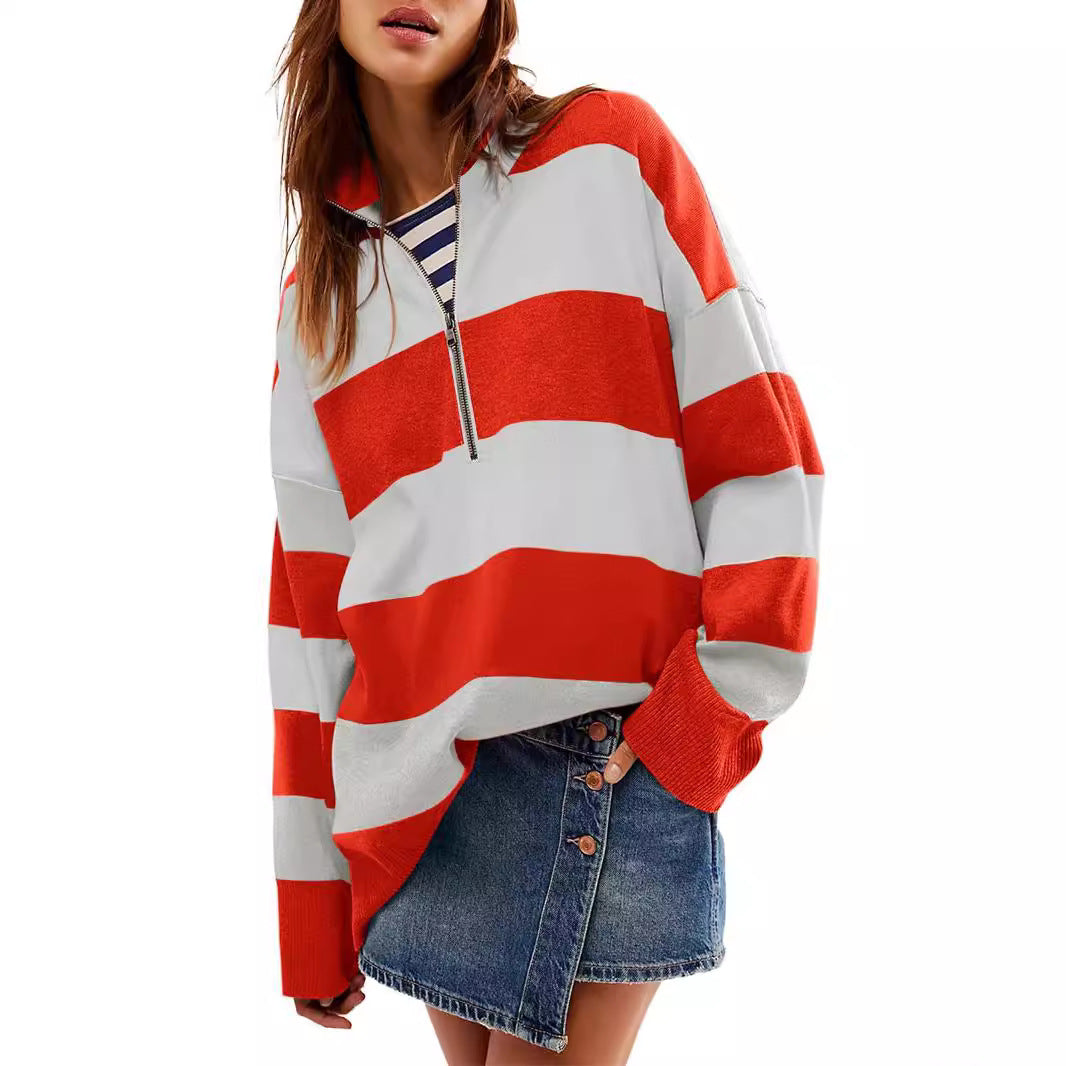 Soft Oversized Long Sleeve Half Zip Sweater