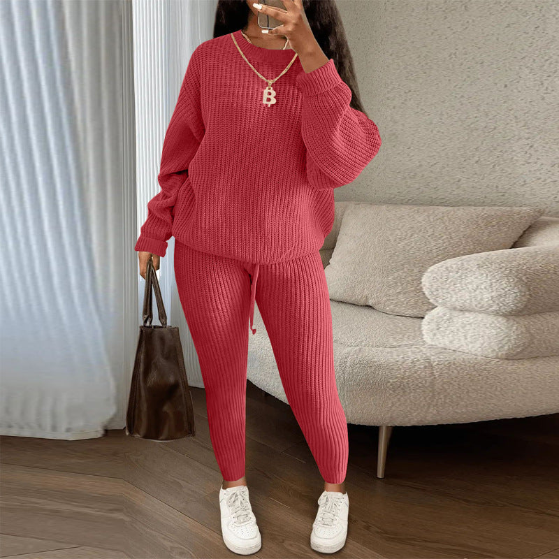 Soft Fleece Loungewear Set with Long Sleeve Top