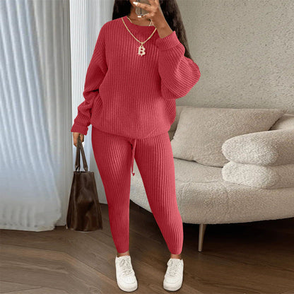 Soft Fleece Loungewear Set with Long Sleeve Top