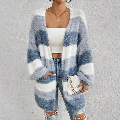 Cozy Women's Large Knit Sweater Cardigan - OutfitLondon