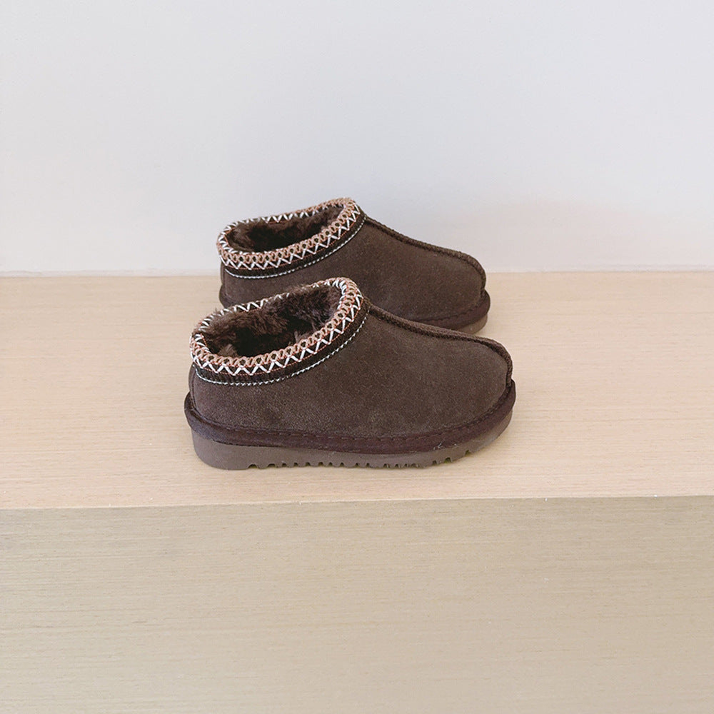 Soft Plush Suede Braid Slippers