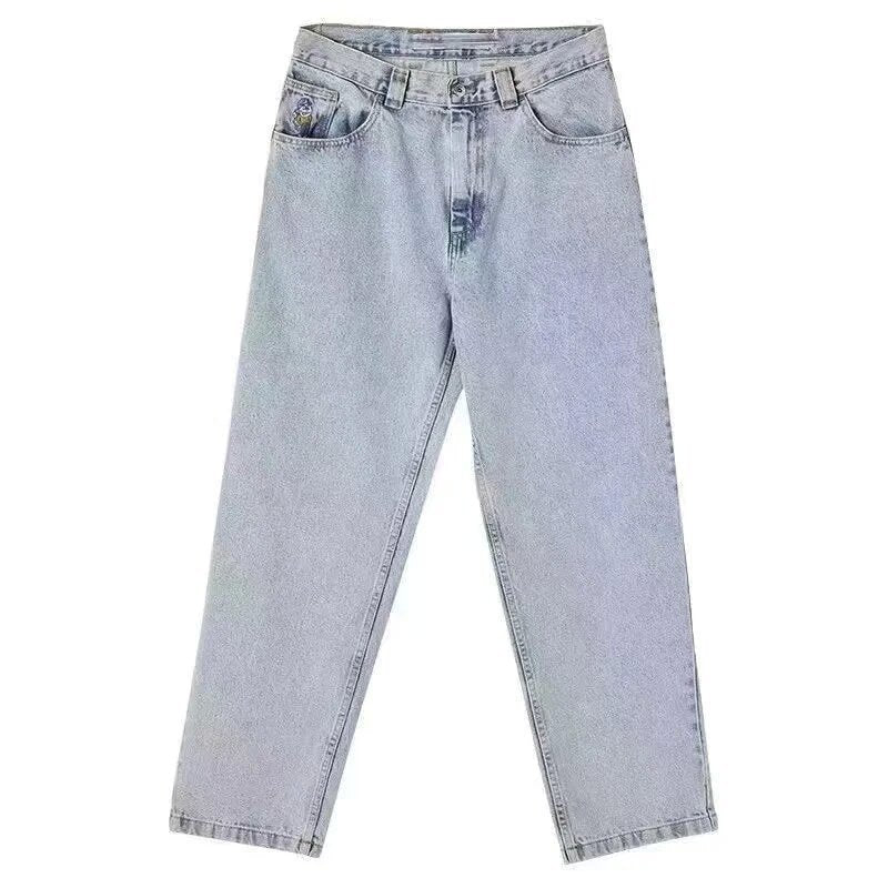 Comfortable Classic Straight Leg Jeans / Easy Fit Distressed Denim Shorts