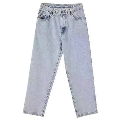 Comfortable Classic Straight Leg Jeans / Easy Fit Distressed Denim Shorts