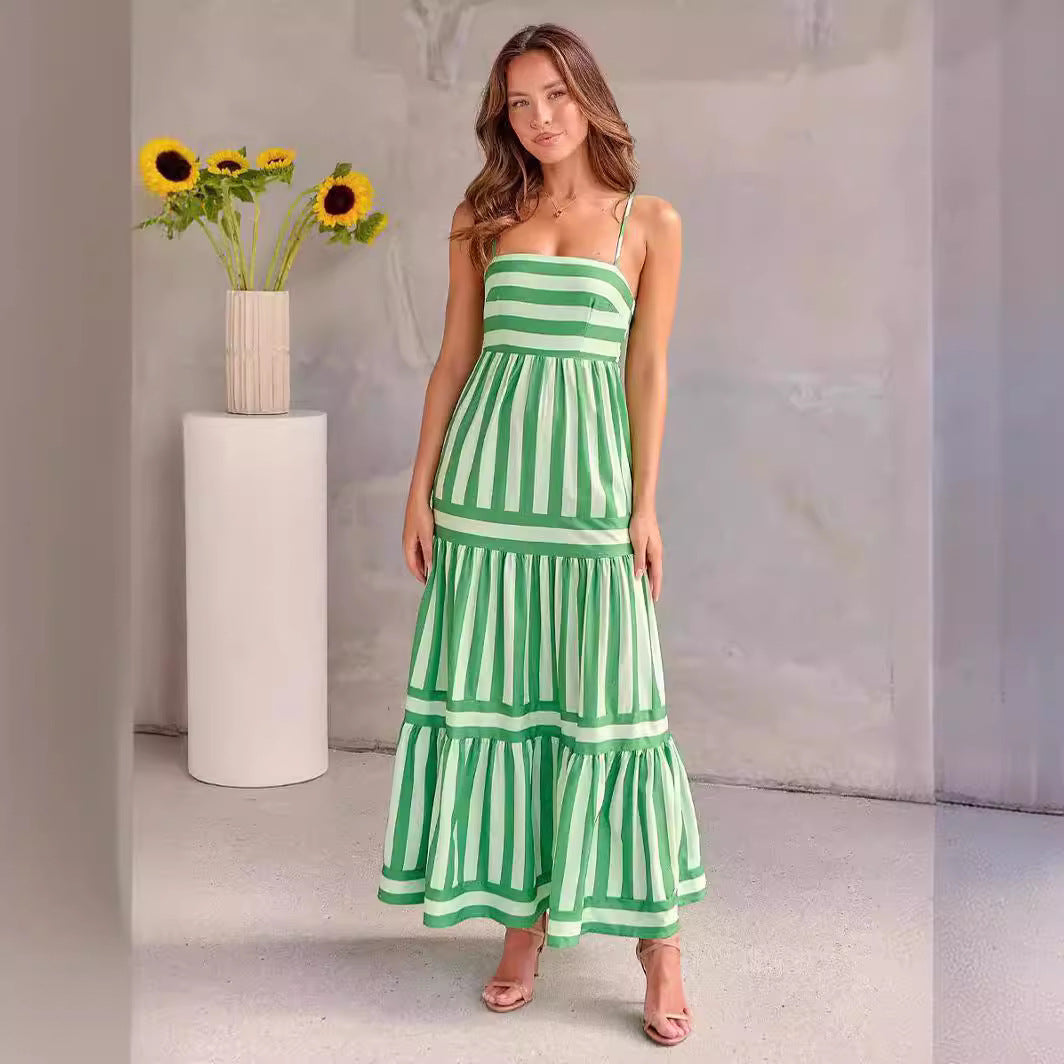 Elegant Sundress with Belted Waist & Button Front - OutfitLondon