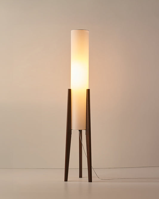Natural Wooden Table Lamp With Cream Shade - OutfitLondon
