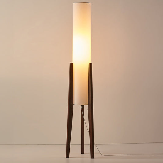 Country Wood Table Lamp with Cream Shade - OutfitLondon