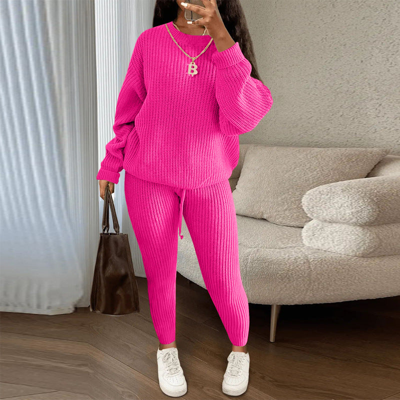 Soft Fleece Loungewear Set with Long Sleeve Top