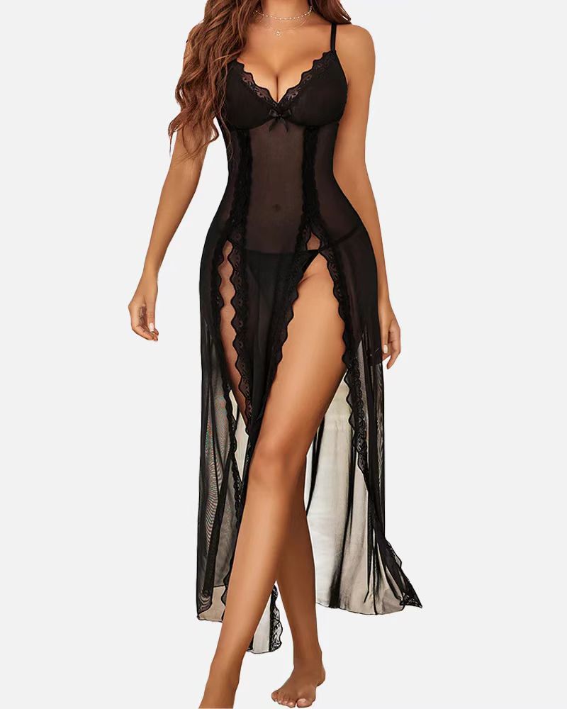 Relaxed Fit V Neck Nightgown Dress