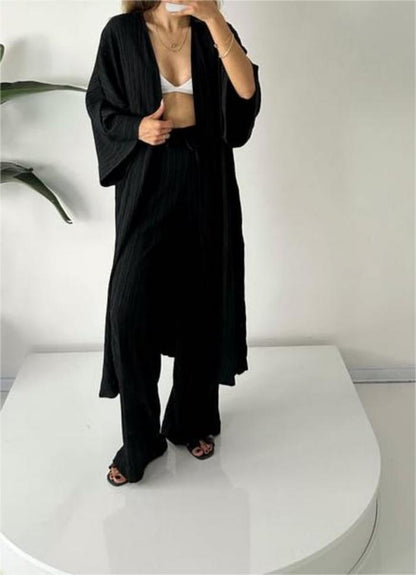 Elegant Fringed Kimono Dress