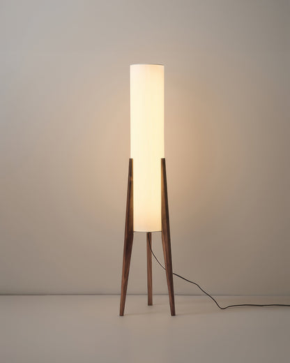 Natural Wooden Table Lamp With Cream Shade