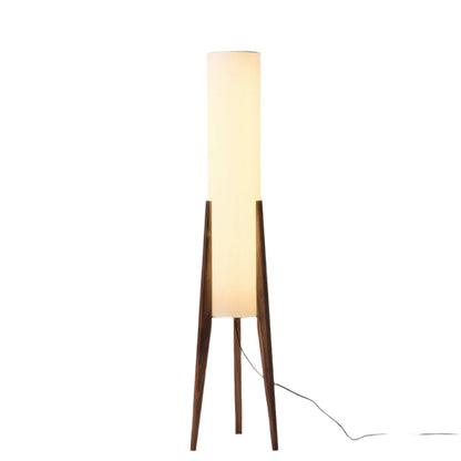 Country Wood Table Lamp with Cream Shade