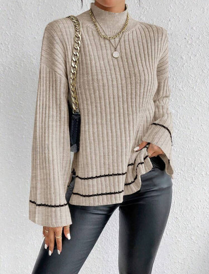 Fitted Women's Cable Knit Turtleneck Sweater