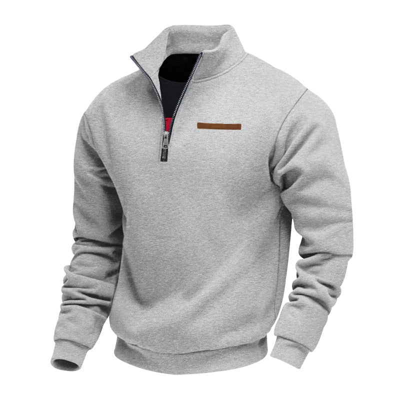 Men's Fleece Quarter Zip High Neck Sweater