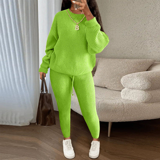 Soft Fleece Loungewear Set with Long Sleeve Top - OutfitLondon