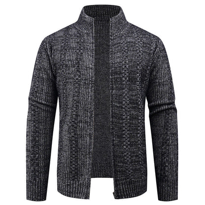 Thick Knit High Neck Cardigan Sweater
