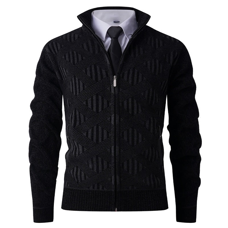 Stylish Zip Up Fitted Cardigan Sweater