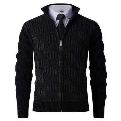 Stylish Zip Up Fitted Cardigan Sweater