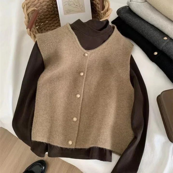 Warm Thick Knit Vest for Women