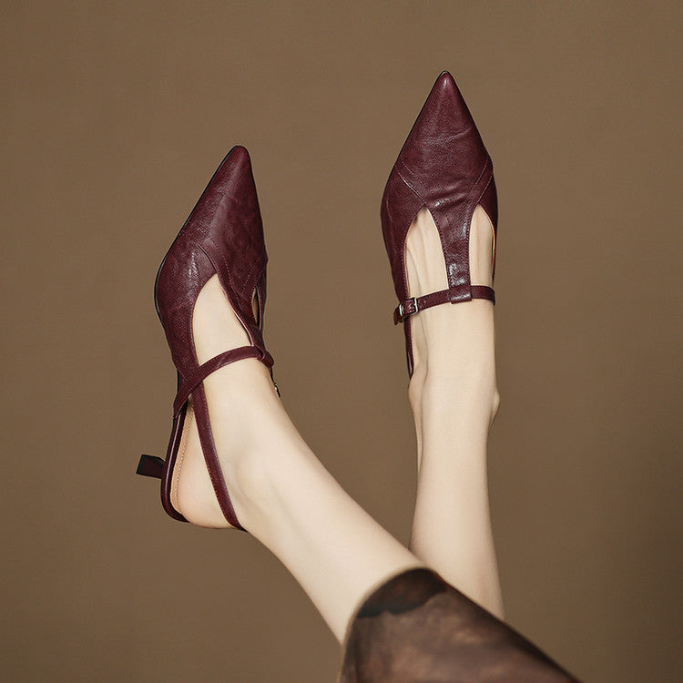 Luxury Black Leather High Heels - OutfitLondon