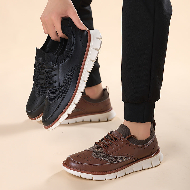 White Leather Running Shoes
