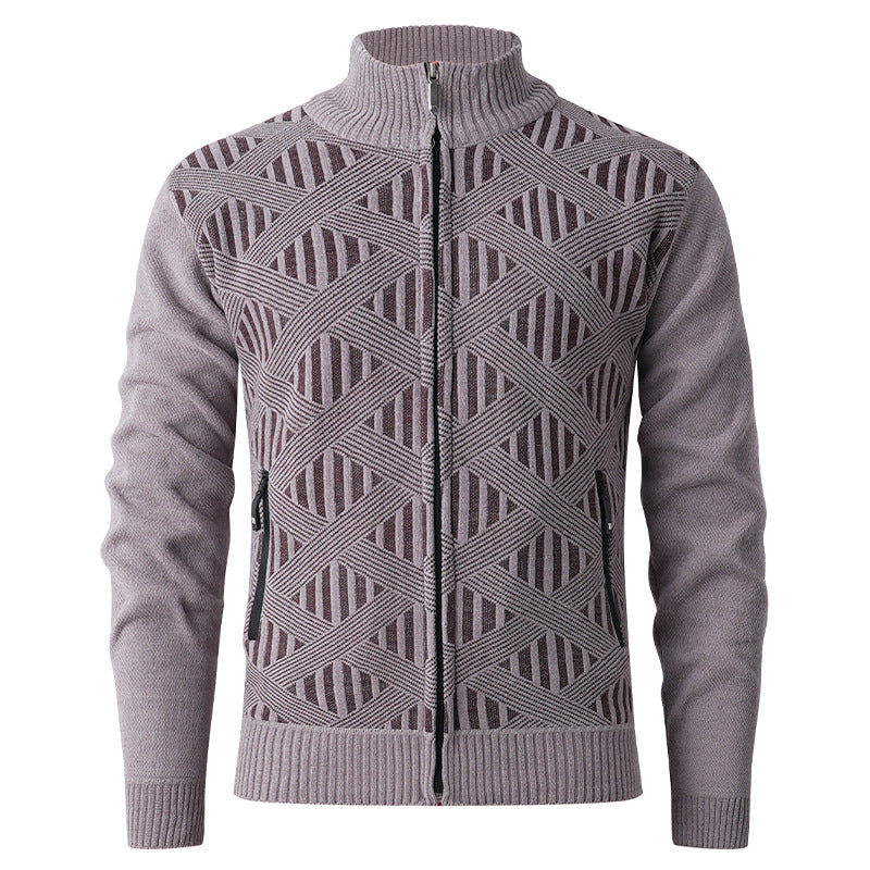 Stylish Zip Up Fitted Cardigan Sweater
