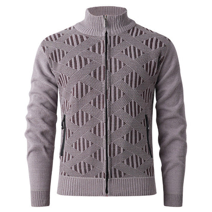 Stylish Zip Up Fitted Cardigan Sweater