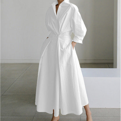Chic V Neck Maxi Dress with Wrap Front Detail