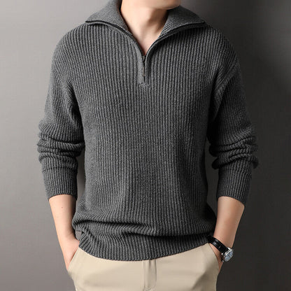 Warm Cable Knit Half Zip Sweater