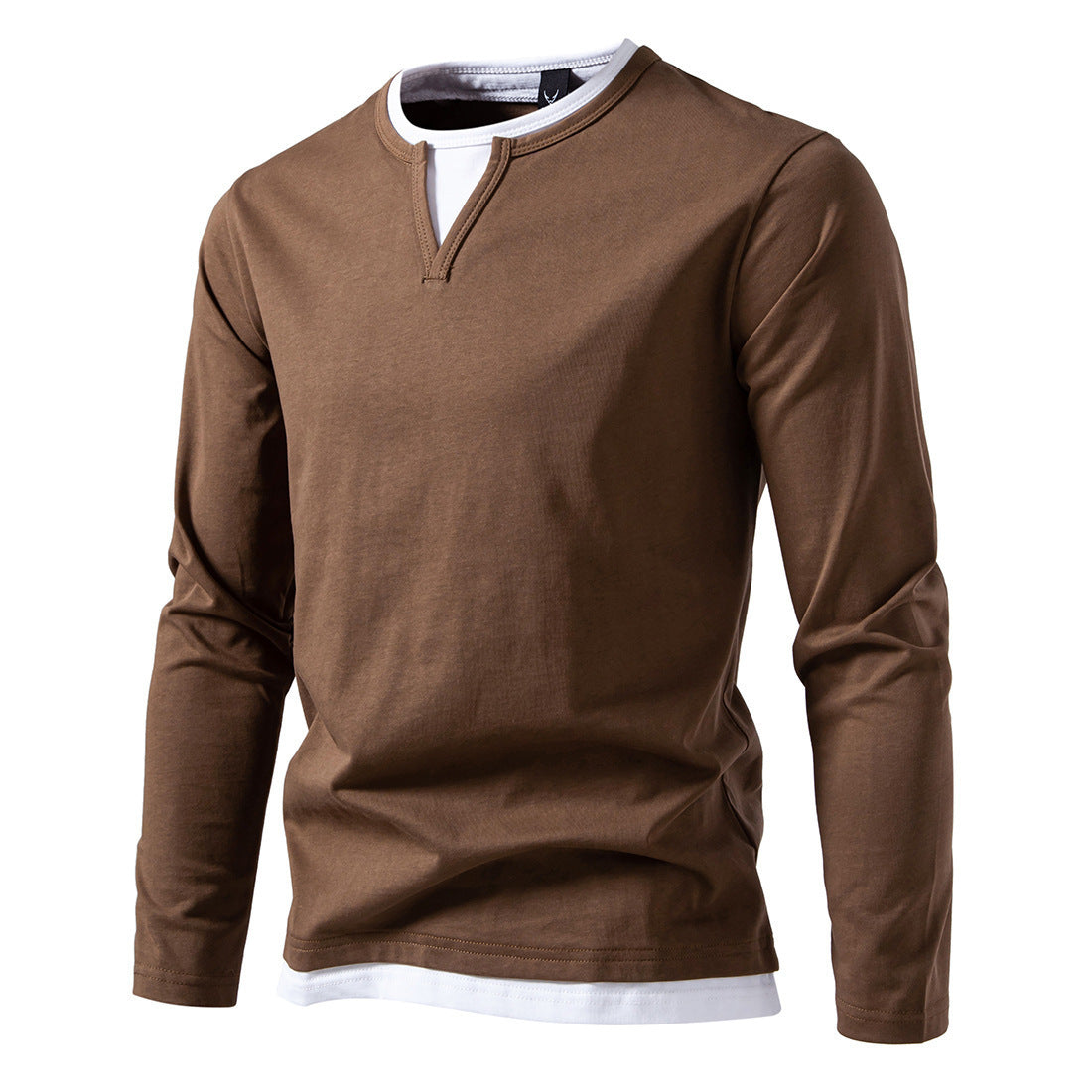 Classic V-Neck Long-Sleeve Layered Top Shirt