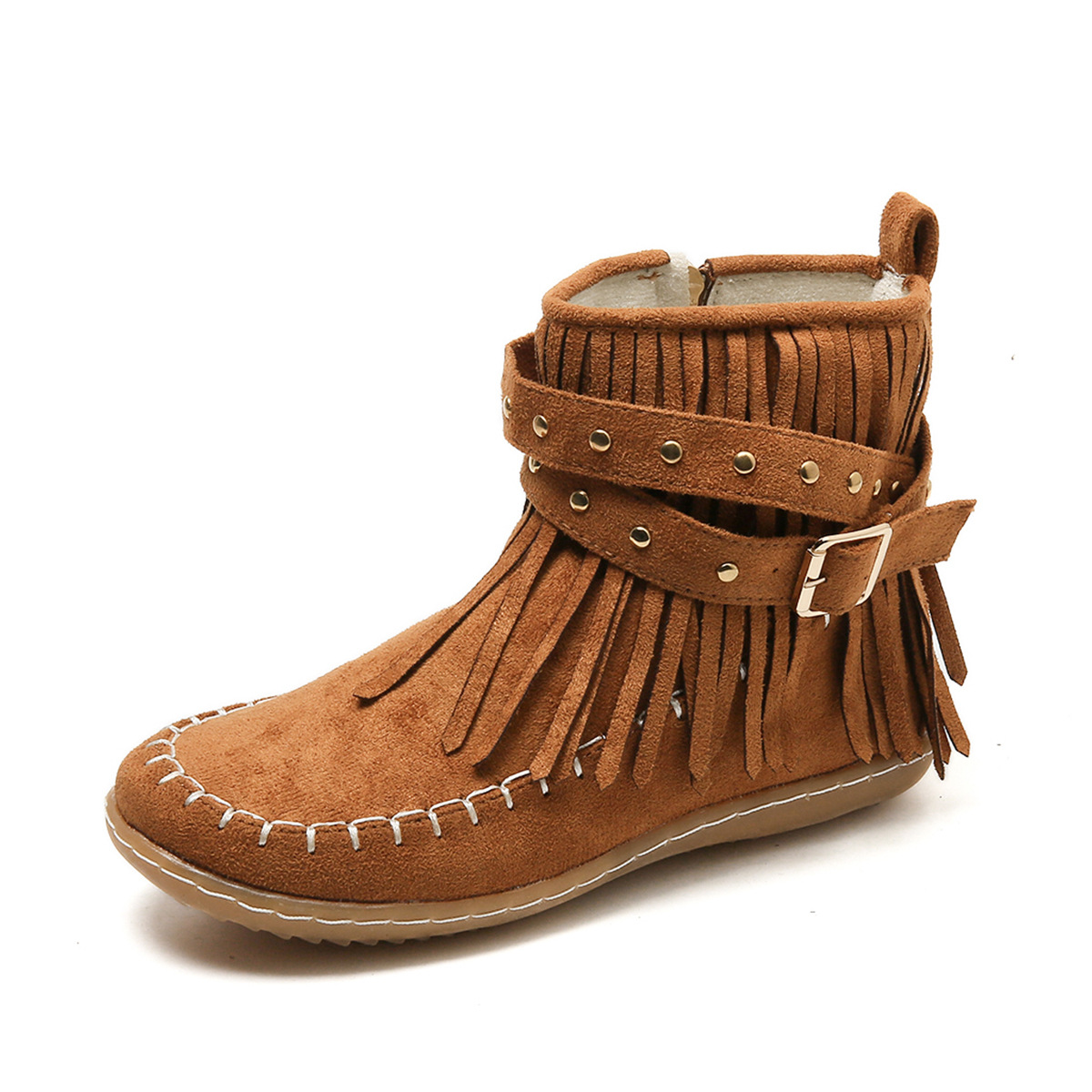 Fashionable Tassel Buckle Ankle Boots for Women