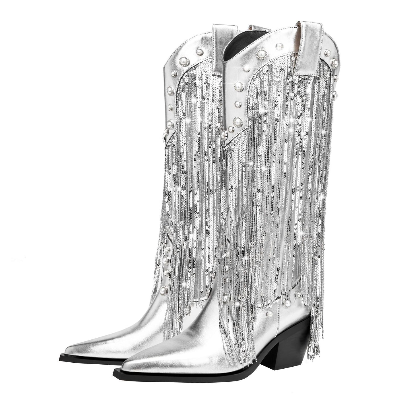Fashionable Fringe Low Heel Boots for Women