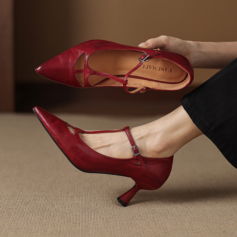 Authentic Real Leather High Heels - OutfitLondon
