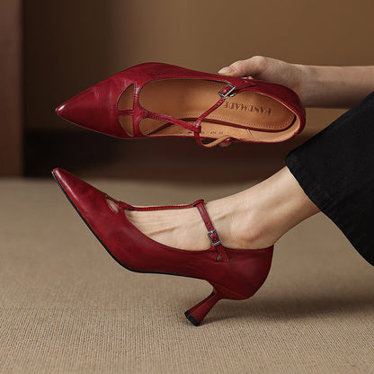 Authentic Real Leather High Heels - OutfitLondon