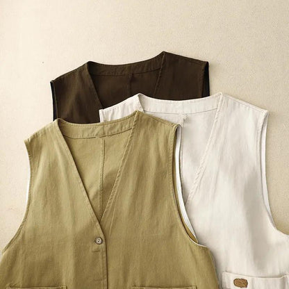 Breathable Casual Linen Vest | Comfortable Layering Piece