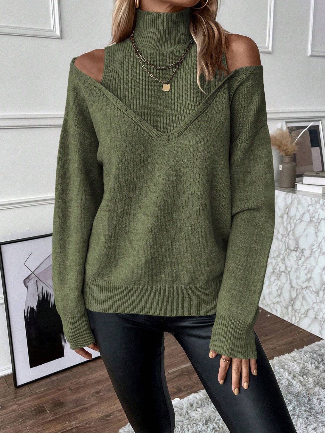 Fashionable Cold Weather Turtleneck Sweater