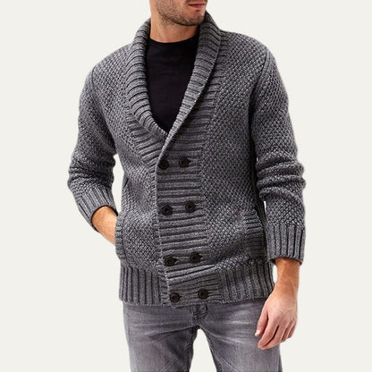 Thick Cable Knit Men's Cardigan Sweater