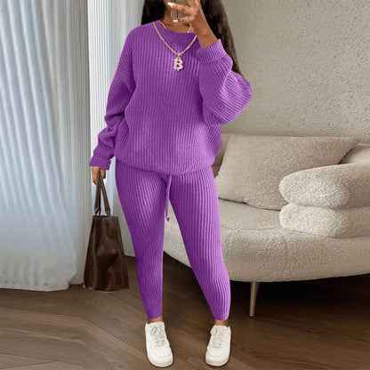 Soft Fleece Loungewear Set with Long Sleeve Top