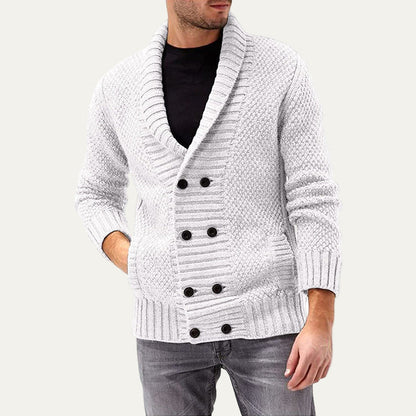 Thick Cable Knit Men's Cardigan Sweater