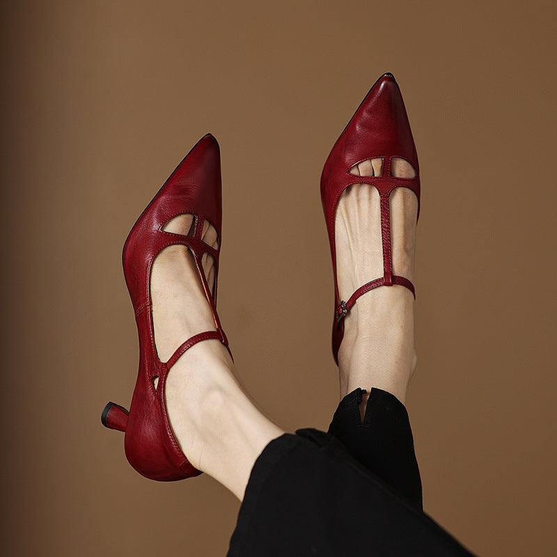 Authentic Real Leather High Heels