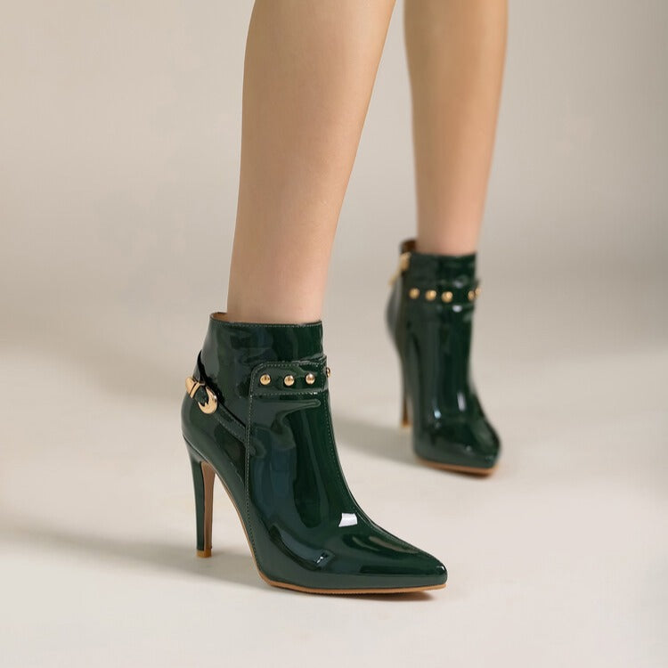 Black Genuine Leather Ankle Boots