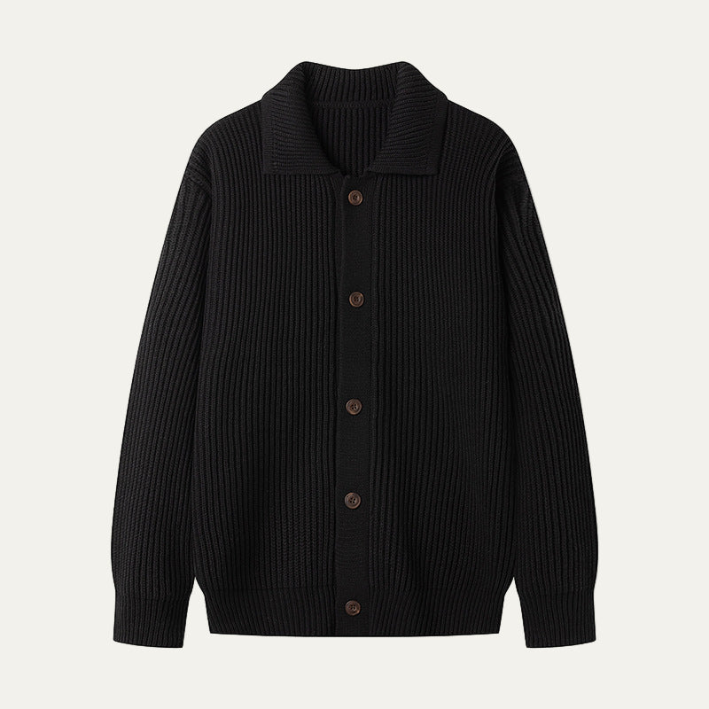 Men's Thick Cable Pattern Sweater Cardigan
