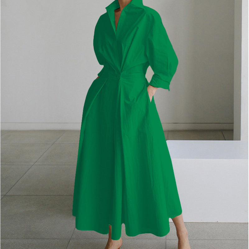 Chic V Neck Maxi Dress with Wrap Front Detail