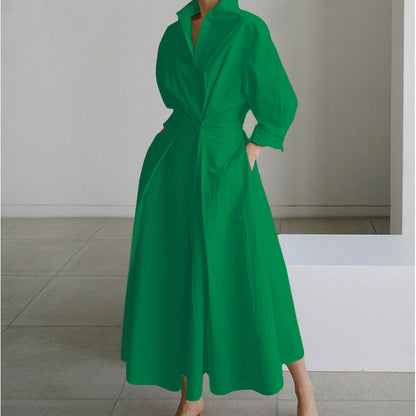 Chic V Neck Maxi Dress with Wrap Front Detail