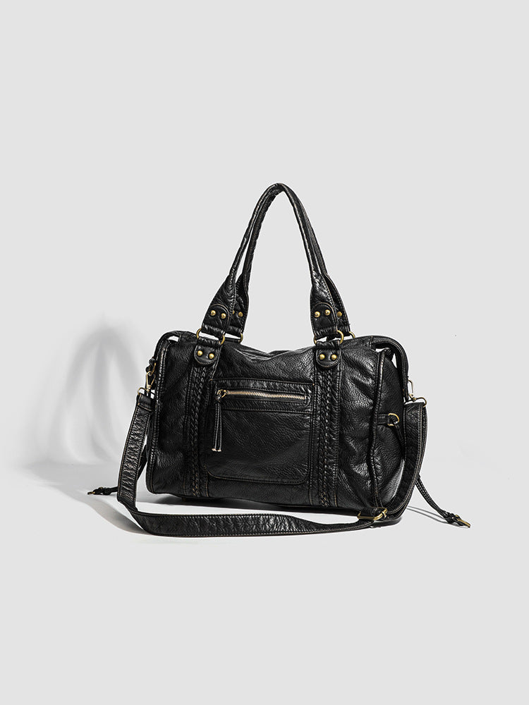 Durable Leather School Backpack with Strong Strap