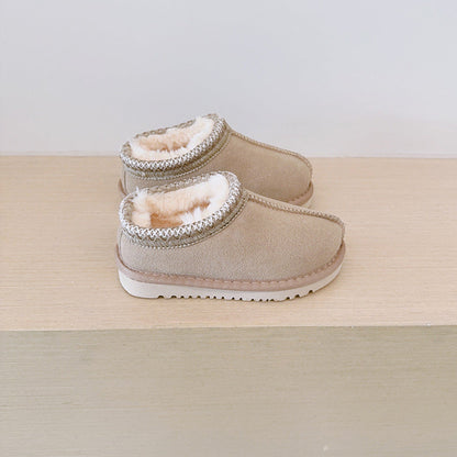 Soft Plush Suede Braid Slippers